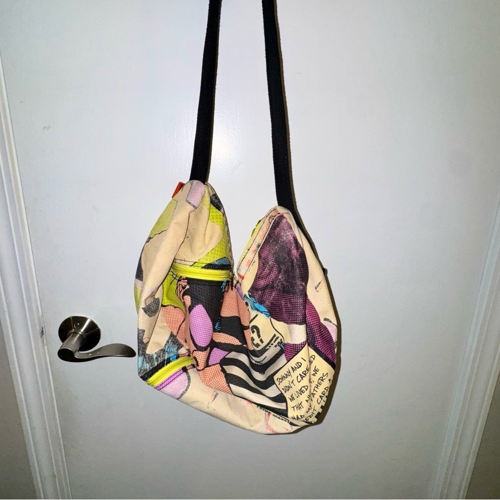 Vintage 90s Vibrant Multicolor Graphic Shoulder Messenger Bag - Picture 2 of 8